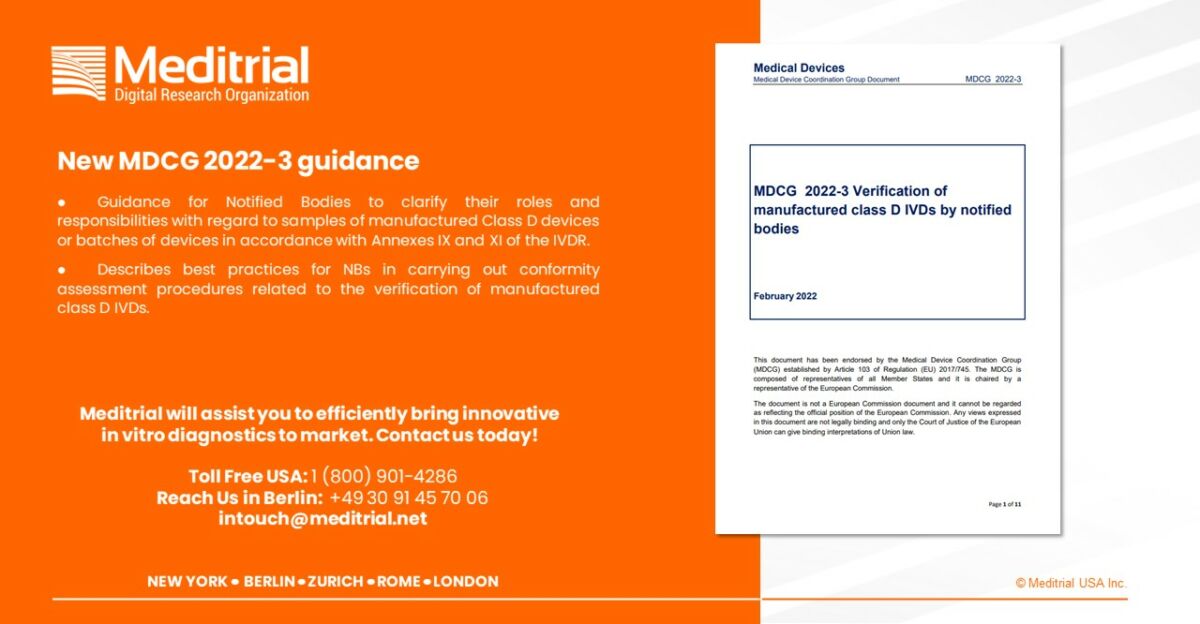 New Guidance MDCG 20223 Verification by Notified Bodies Meditrial